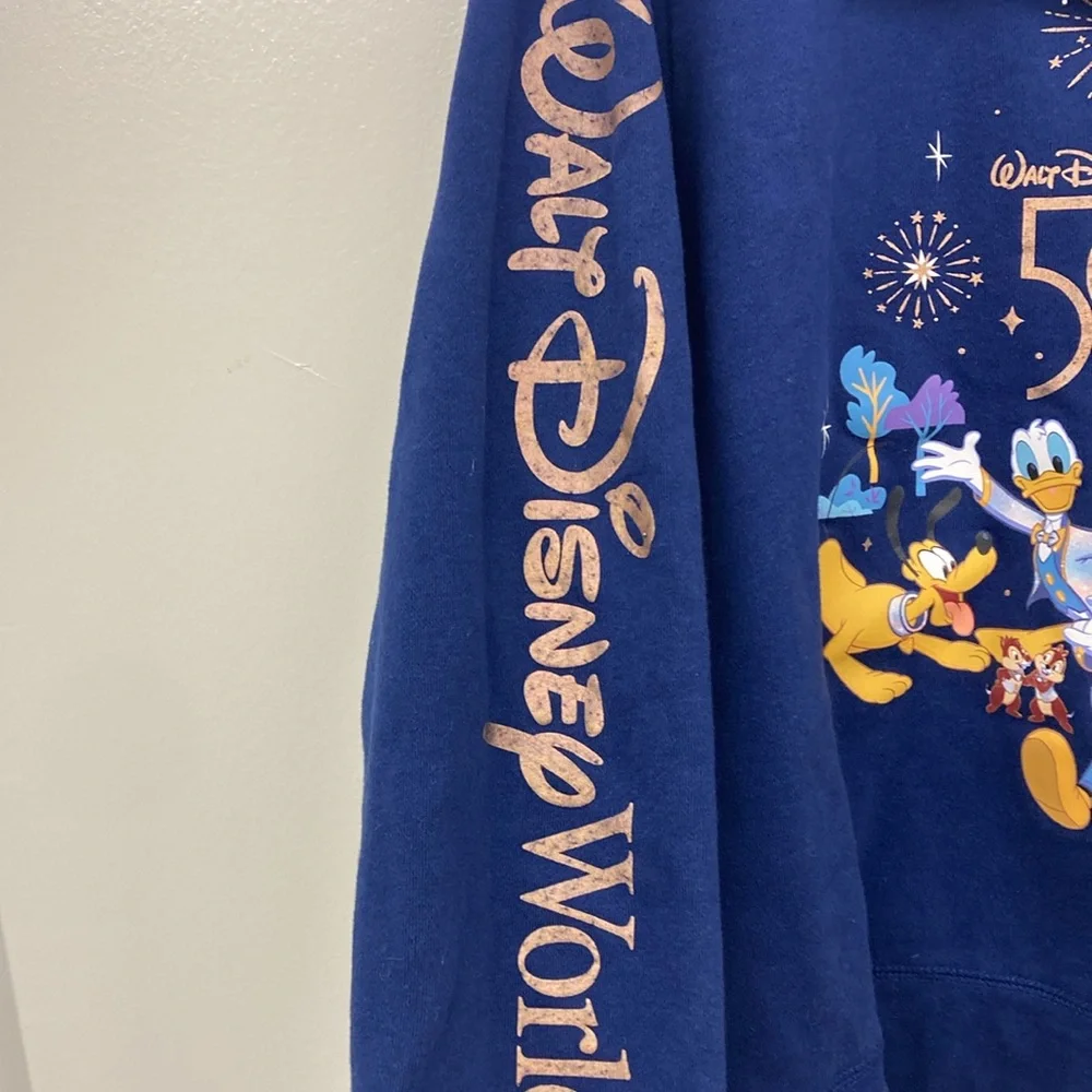 Disney World Blue Hoodie 50th Anniversary Sweatshirt Hoodie Zipper 3X Un… - Picture 4 of 14